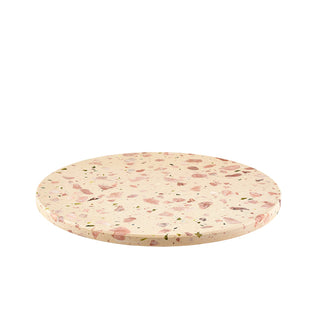 Round Terrazzo Serving Platter 33cm Diameter with Non-Slip Feet for Buffet Food Presentation & Table Display
