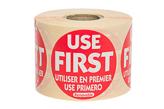 Pack Of 500 Red ‘Use First’ Label 50mm Round