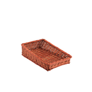 Display Basket 40cm/46cm Front Height 6cm/7cm Set of 1 Handcrafted Wicker Bakery Displays