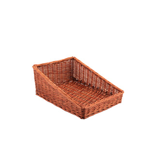 Display Basket 40cm/46cm Front Height 6cm/7cm Set of 1 Handcrafted Wicker Bakery Displays