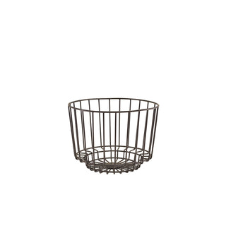 Deco Display Basket 25×10 cm/25×18 cm Black/Copper Set of 1 Powder-Coated Steel Basket