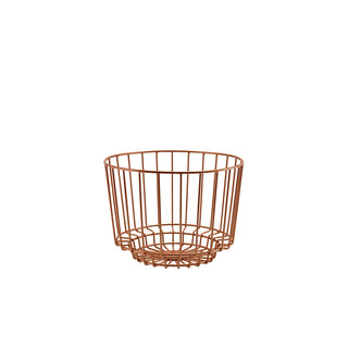 Deco Display Basket 25×10 cm/25×18 cm Black/Copper Set of 1 Powder-Coated Steel Basket