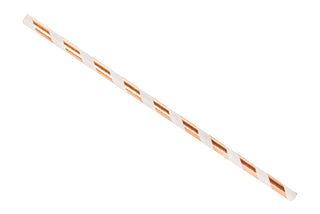 Pack Of 250 8" Standard 6mm Bore Bronze Gold & White Paper Straws