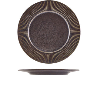 Black Fluted Winged Plate 21cm/26cm/29cm Set of 6 Porcelain Plates Fine Dining Tableware
