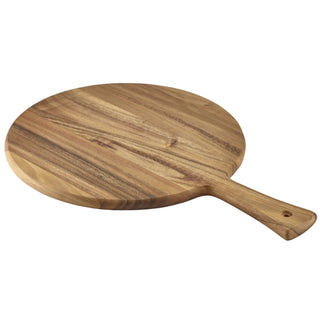 Acacia Wood Pizza Paddle | 33cm Round Wooden Pizza & Serving Board