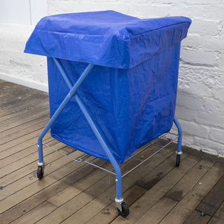 Folding Waste Cart Bag With Lid - Blue